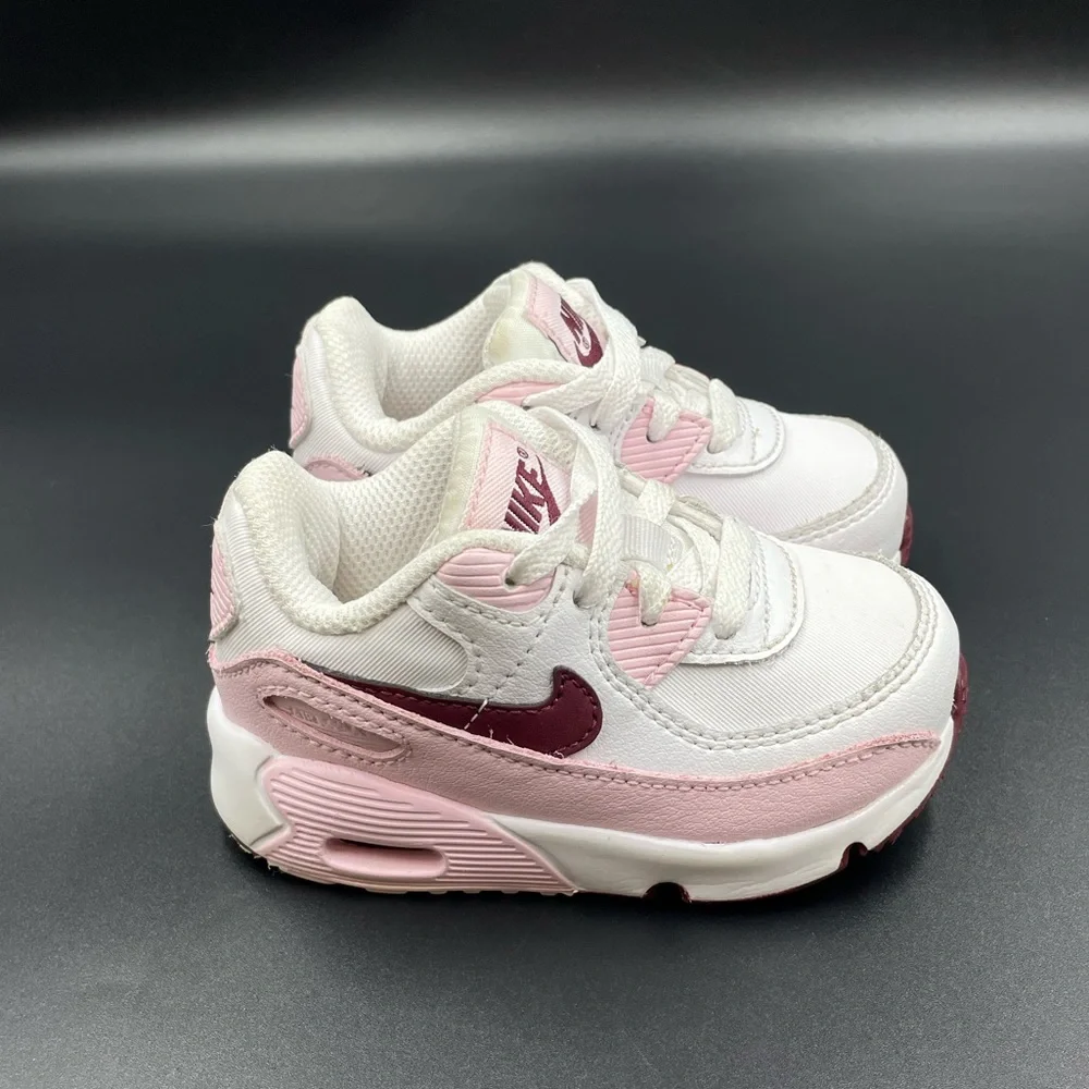 Nike Air Max 90 Shoes Pink / White Girls PreSchool Size 5C